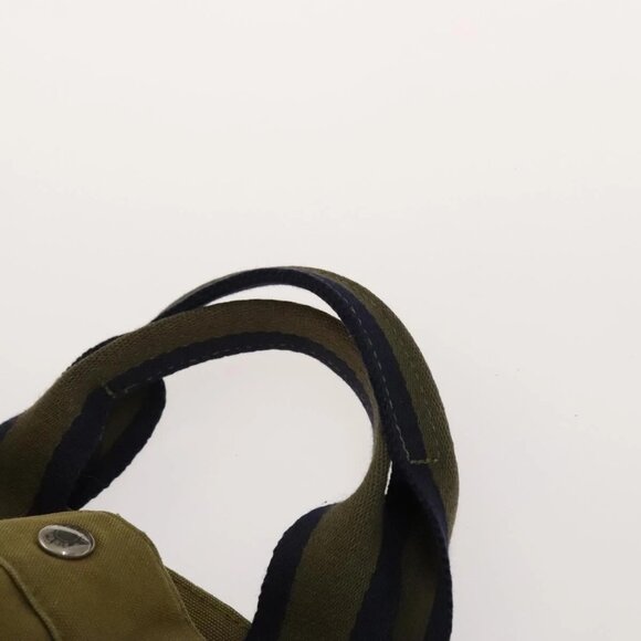 HERMES Fourre Tout Hand Bag Canvas 2Set Green Black Auth ti3372 - Picture 7 of 16